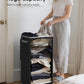 SOLEDI Slim Laundry Hamper with Lid, Narrow Laundry Basket with Removable Bags, Dirty Clothes Hamper with handle, Small Hamper perfect for Laundry room, Bathroom, Bedroom, Small spaces. 70L Black
