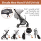 COOL KIDS Portable Stroller with Automatic Fold，Lightweight Umbrella Stroller with Pop Out Sun Canopy for Travel(Gray)