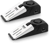 2 Pack Door Stop Alarm, Door Stopper with 120DB Security Alarm, Floor Wedge Door Stop Siren, Door Security Devices for Traveling, Apartment, Hotel and Home, Black