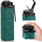 Collapsible Water Bottles 20.6oz Foldable Water Bottle BPA Free Reusable Lightweight LeakProof Travel Silicone Water Bottles for Travel Gym Hiking Camping (Upgrade Dark Green)