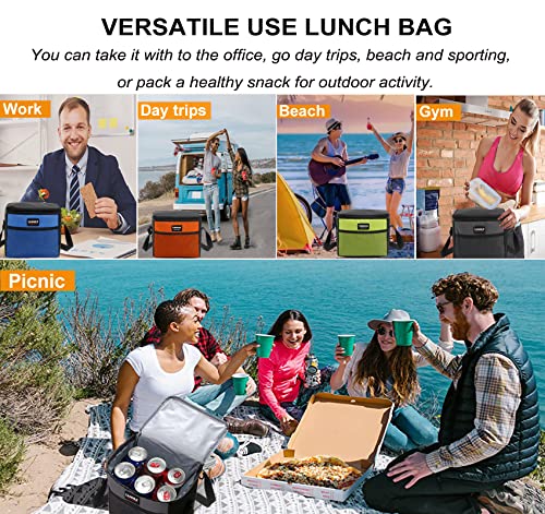 6 Can 5L Lunch Bag for Women Men Portable Lunch Box Small Cooler Bag Soft Collapsible Reusable Insulated Lunch Tote for Everyday Work Travel