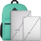 17 Inch School Backpack for Teens,Green Bookbag Classic Backpack with USB Port for High School College Students