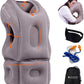 Modern Advantage Inflatable Travel Pillow for Airplanes with Adjustable Extra Bottom, Support Head & Chin to Avoid Neck & Shoulder Pain, for Travelling, Office Napping with Eye Mask & Earplug (Grey)