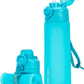 TakeToday Collapsible Water Bottles 20oz, Leak Proof, BPA-Free, Foldable Silicone Travel Water Bottle with Straw Strap for Cycling, Hiking, Outdoors
