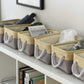 TheWarmHome Storage Baskets for Organizing - 11.8x7.8x5.2 inch Small 6 Pack Storage Bins for Shelve, Farbic Storage cubes Organizer for Baby Toys Nursery (Gold & Grey)