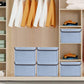 Foldable Storage Bins with Lids, Decorative Storage Baskets, Large Storage Boxes for Home, Office, Bedroom, Closet, Blue, Medium, 4 Pack 14.6 x 9.5 x 9.5”