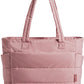 BAGSMART Tote Bag for Women, Lightweight Puffy Tote Bag with Compartments Shoulder Bag Handbag for Travel, Work, Gym,