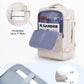 ECOHUB 30L Carry on Travel Backpack for Men Women 18x14x8, 17 inch Expandable Airlines Personal Item Bag Water Resistant Laptop Backpack Flight Approved with USB Slot & Wet Pocket, Beige