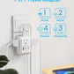 VINTAR European Travel Plug Adapter Kit, Adapter for Europe Plug with 3 USB Ports (2 USB C) 4 AC Outlets, Type C,G,E/F Detachable Attachments, International Power Adapter for Europe UK France Italy