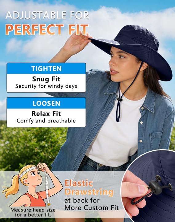 UPF 50+ Wide Brim Sun Hat with Neck Flap (2 Count)