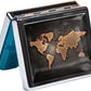 Silver Vintage Pill Box 7 Day Metal Pill Box with Mirror and 8 Compartments Cute Travel Pill Organizer for Purse (Vintage World Map)