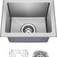 KRAUS Fairlane 15-inch Drop In/Top Mount Single Bowl 18-Gauge Stainless Steel Kitchen Bar Sink, KHT631-15