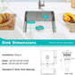18 Inch Undermount Kitchen Sink Brushed, 18 Gauge T-304 Stainless Steel Handmade Single Bowl Kitchen Bar/Prep Sink Undermount, 18"x18"x9"