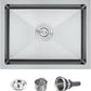 POPFLY 23 Inch Undermount Kitchen Sink, Single Bowl 18 Gauge 304 Stainless Steel Outdoor Sink, 23×18 In Bar Prep Small Undermount Kitchen Sink, Brushed Nickel