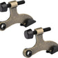 HOMOTEK 2 Pack Hinge Pin Antique Brass Door Stopper, Adjustable Deluxe Heavy Duty Door Stopper 2-1/2"x1-3/4”, with Black Rubber Bumper Tips