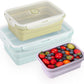 Large Collapsible Food Containers with Lids for Camping & Travel | Leak-Proof Silicone Storage Bowls,2000ml/1200ml/800ml, Dishwasher, Microwave Freezer Safe - Set of 3