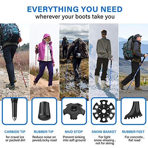 Lightweight Collapsible Trekking Poles Folding Hiking Sticks (2 Count)