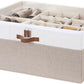 StorageWorks Shoe Organizer for Closet, Fits up to 24 Pairs, Shoe Cubby Storage Containers with Adjustable Dividers and Clear Cover, Brown & White