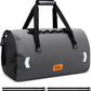 Waterproof Duffel Bag, 50L Roll-top Motorcycle Dry Bag with Air Valve & Quick-fixed Straps, Travel Duffle Bags for Kayaking Paddle Boarding Rafting Boating Camping Riding Fishing - Grey
