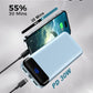 Portable Charger Power Bank 40000mAh Powerbank PD 30W and QC 4.0 Fast Charging External Battery Pack with USB-C LED 3 Outputs & 2 Inputs Portable Charging for iPhone 15 14 13 (Blue) - Roamly