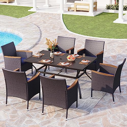 High Back Wicker Patio Dining Chairs Set of 6 (6 Count)