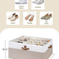 StorageWorks Shoe Organizer for Closet, Fits up to 24 Pairs, Shoe Cubby Storage Containers with Adjustable Dividers and Clear Cover, Brown & White