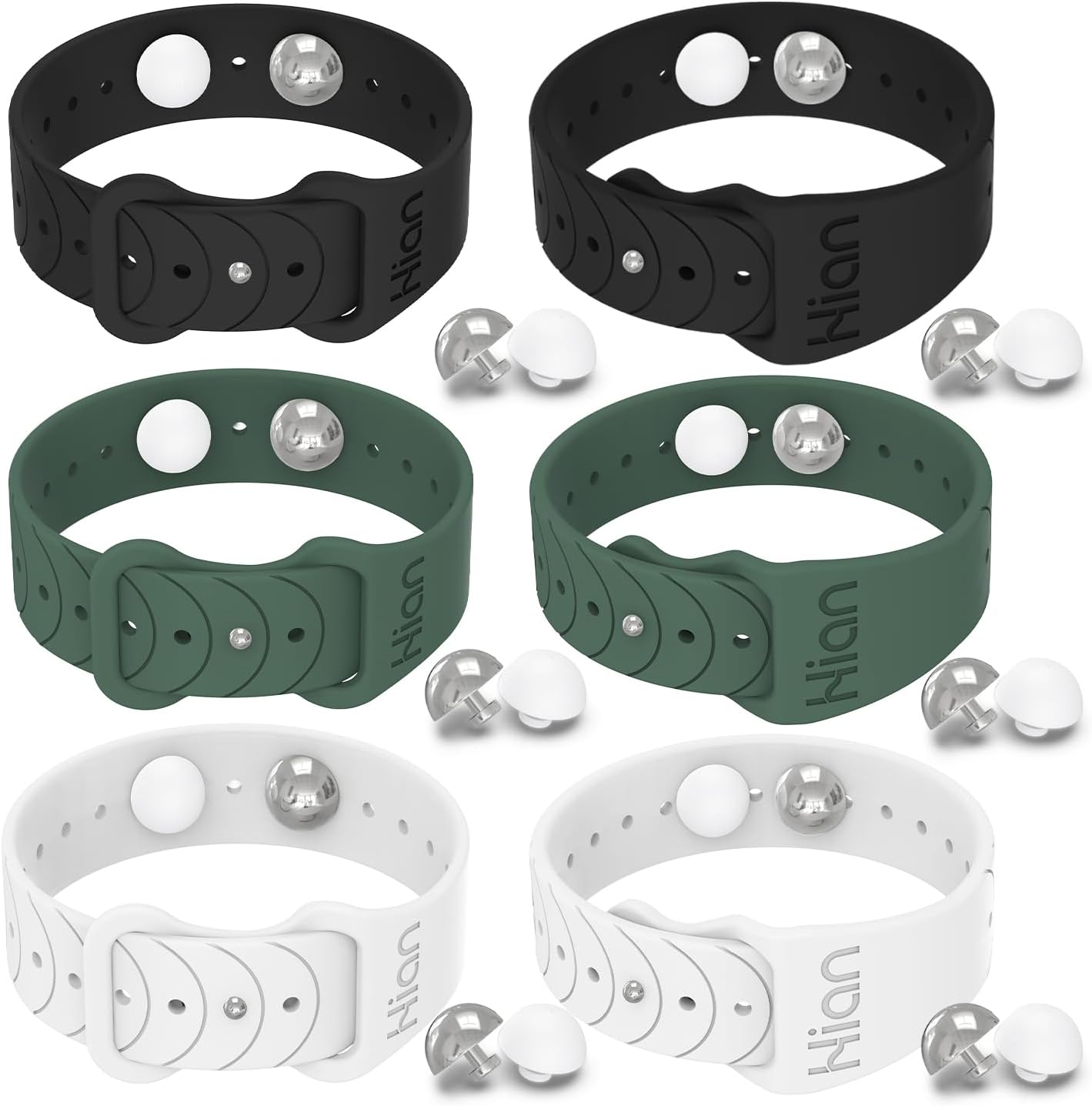 Motion Sickness Bands Anti Nausea Acupressure Wristband Sea Sickness Wristbands Nausea Bands(3Pairs-Black+White+Green)