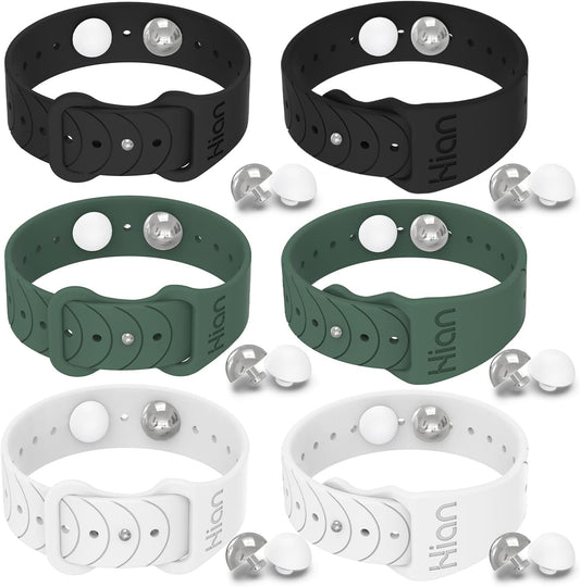 Motion Sickness Bands Anti Nausea Acupressure Wristband Sea Sickness Wristbands Nausea Bands(3Pairs-Black+White+Green)
