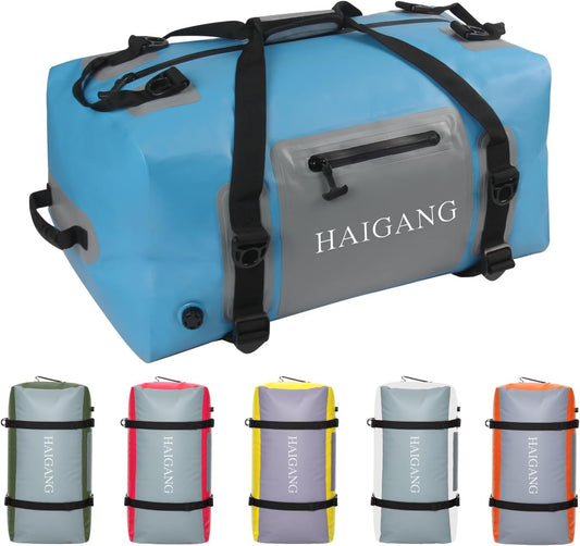 110L Waterproof Duffel Bag Travel Dry Bag, Large Capacity, Adjustable Thickened Straps and Handles, Zip Closure, Air Valve, Fully Waterproof, Perfect for Boating, Rafting, Motorcycle Kayaking - Roamly