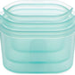 Zip Top Reusable Food Storage Bags | 3 Dish Set [Teal] | Silicone Meal Prep Container | Microwave, Dishwasher and Freezer Safe | Made in the USA