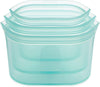 Zip Top Reusable Food Storage Bags | 3 Dish Set [Teal] | Silicone Meal Prep Container | Microwave, Dishwasher and Freezer Safe | Made in the USA