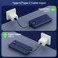 Portable Charger 40,800mAh Power Bank, 25W PD QC 4.0 Fast Charging Portable Phone Charger with Built-in Cables,LCD Display USB C Battery Pack Compatible with iPhone 16/15/14,Android Samsung (Blue)