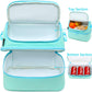 FlowFly Double Decker Cooler Insulated Lunch Bag Large Tote for Boys, Girls, Men, Women, With Adjustable Strap,Light Blue