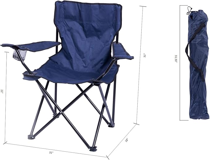 PLAYBERG Folding Camping Chair, Green (Navy)