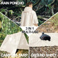 Hooded Rain Poncho Waterproof Raincoat Jacket for Men Women Adults with Pocket