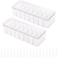 Yesesion 2pcs Clear Plastic Cable Organizer Boxes with Adjustment Compartments, Desk Accessories Storage Case with Lid and 20 Wire Ties for Drawer, Office Supply, Electronic Management