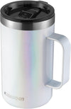 KXIAOCHEN 20oz Insulated Coffee Mug with Lid, Stainless Steel Coffee Cup, Double Wall Vacuum Coffee Tumbler with Handle, Premium Thermal Travel Coffee Mug (Pearl White)