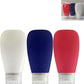 Travel Bottles for Toiletries, TSA Approved 3 oz Leak Proof Silicone Soft Refillable Squeeze Travel Size Containers BPA Free for Air Travel, Shampoo, Conditioner, Oils, Patriotic (Red-White-Blue)