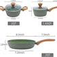 3-Piece Nonstick Pots and Pans Set with Lids, Includes 8.5 Inch Frying Pan 1.5Qt Saucepan and 2.2Qt Stock Pot, PFOA Free Dishwasher Safe Induction Compatible Family Cookware, Green