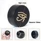 Small Pill Case 3 Compartments, Metal Round Portable Pill Box, Waterproof Travel Pill Organizer, Pocket Purse Medicine Vitamin Holder EDC Container (Black with Eye)