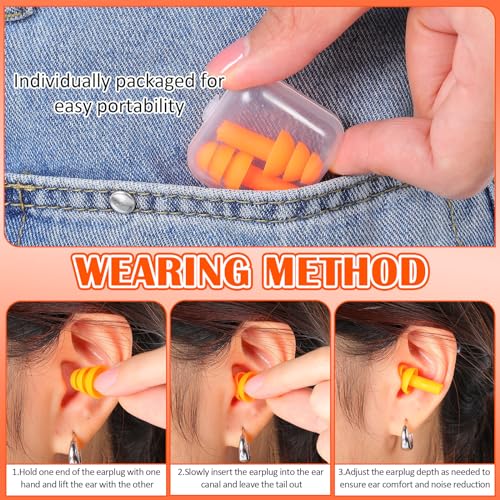 100 Pairs Silicone Ear Plugs Bulk with Case Nrr 29db (100 Count)