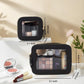 Travel Clear Makeup Bag Set, TSA Approved Cosmetic Bag Case with Zipper Portable Makeup Pouch Toiletry Bag Women Traveling Cosmetic Organizer Storage Bag Car Organizer Car Essentials for Women