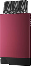 VULKIT Pop up Card Holder Minimalist Credit Card Holder RFID Blocking Slim Metal Card Case for Men or Women(Wine)