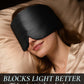 Zenssia Satin Sleep Mask for Women and Men, Lightweight Padded Eye Mask with Adjustable Strap, Comfort Blackout for Travel and Nap - Black
