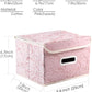 PRANDOM Collapsible Storage Boxes with Lids Fabric Decorative Storage Bins Cubes Organizer Containers Baskets with Cover Handles Divider for Bedroom Closet Living Room 9.8x7.9x6.7 Inch 3 Pack