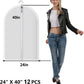 Clear Garment Bags Clothes Covers Protecting Dusts (Set of 12) for Storage Plastic Garment Bags Hanging Clothes Bags Dress Bag for Gowns Long with Zipper for Closet - 24'' x 40''/12 Pack