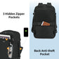 ECOHUB Travel Backpack for Men Women, Carry on Backpack with USB Charging Hole, Spirit Airlines Personal Item Bag Flight Approved, 15.6 Inch Laptop Backpack with Anti Theft Pockets, 30L, Black