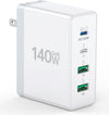 140W Mac Book Pro Charger,4 Port Flat Charging Station for Apple Type c Fast Wall Charger,USB C Port MacBook Pro &MacBook Air Adapter Plug Block for iPhone 16/15/14/13Pro Max, iPad, AirPods 4,Samsung - Roamly