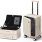 Top Opening Expandable Lightweight PC Hard Shell Suitcase, 20 Inch Carry On Luggage with TSA Lock, 360 Silent Spinner Wheels, Cup Holder, Ideal for Business Travel Suitcase (Beige)