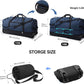 110L/140L Expandable Soft-Sided Foldable Duffle Bag with 2 Rubber Wheels,Packable 32” Rolling Carry-On with Multi-Pockets & Compartments,Navy Blue - Roamly